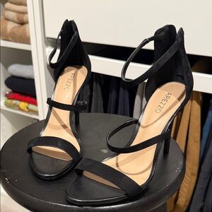 Arezzo Black Strappy Heels for Women